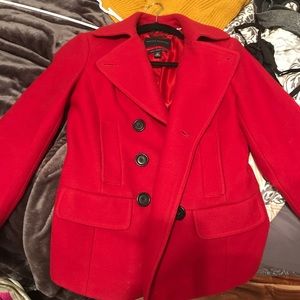 Red Dress Pea Coat Banana Republic XS